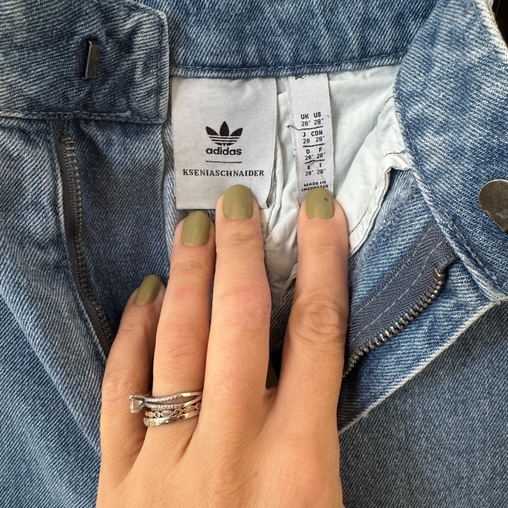 adidas & KSENIASCHNAIDER collab wide leg denim - size 28 - Picture 6 of 10
